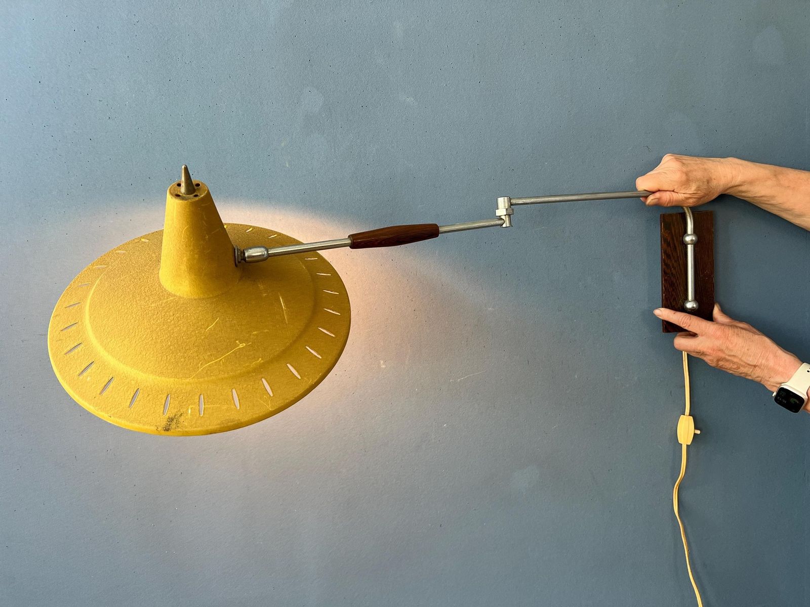 Vintage Swing Arm Van Doorn Wall Lamp In Style Of Rietveld's Panama photo furniture