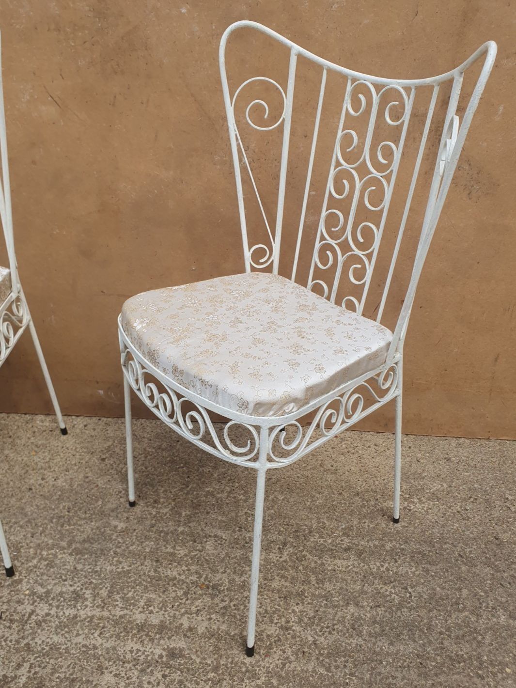 Pair Of 1950s Mid Century Decorative Metal Chairs photo Furniture