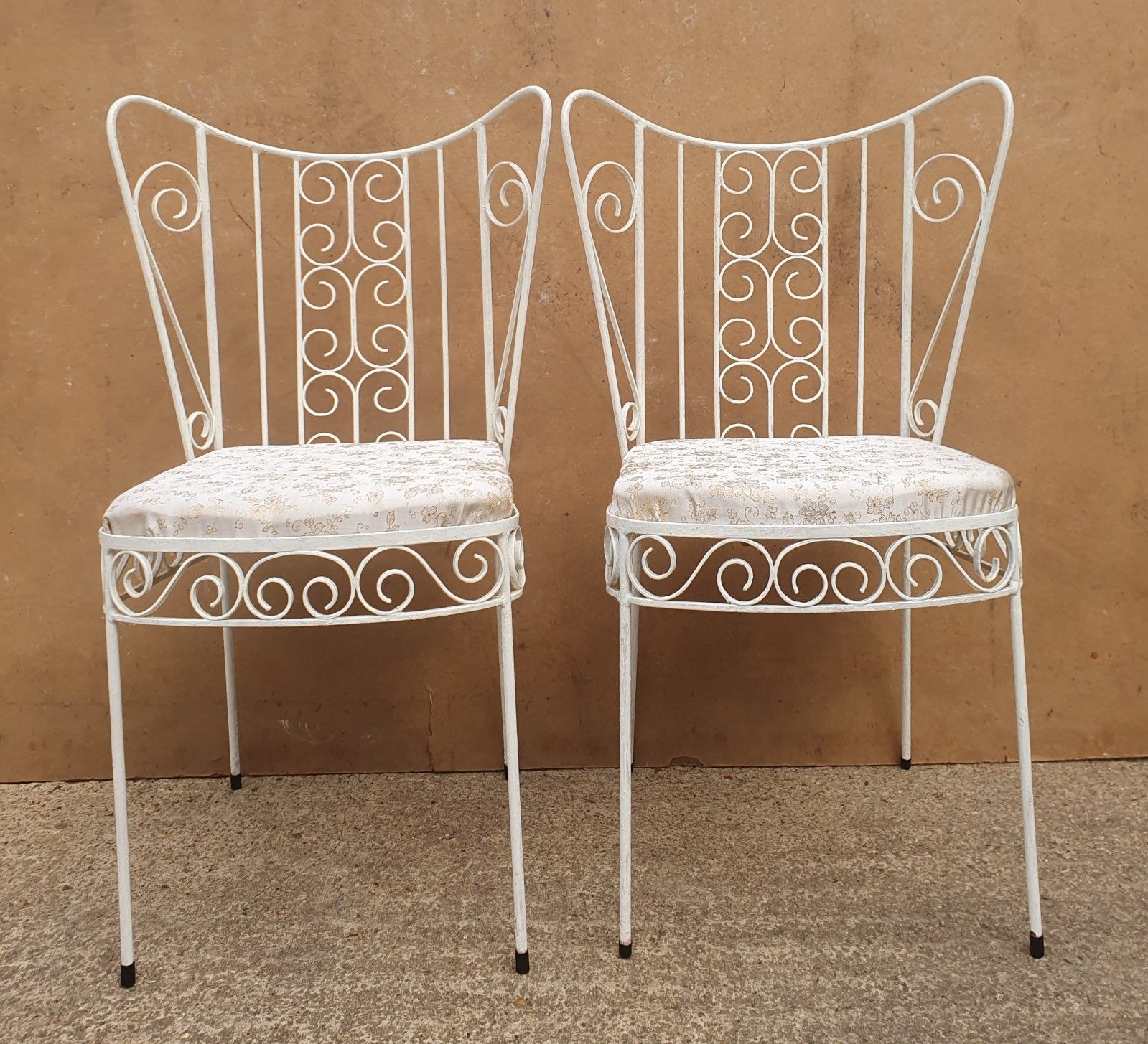 Pair Of 1950s Mid Century Decorative Metal Chairs photo 195.0