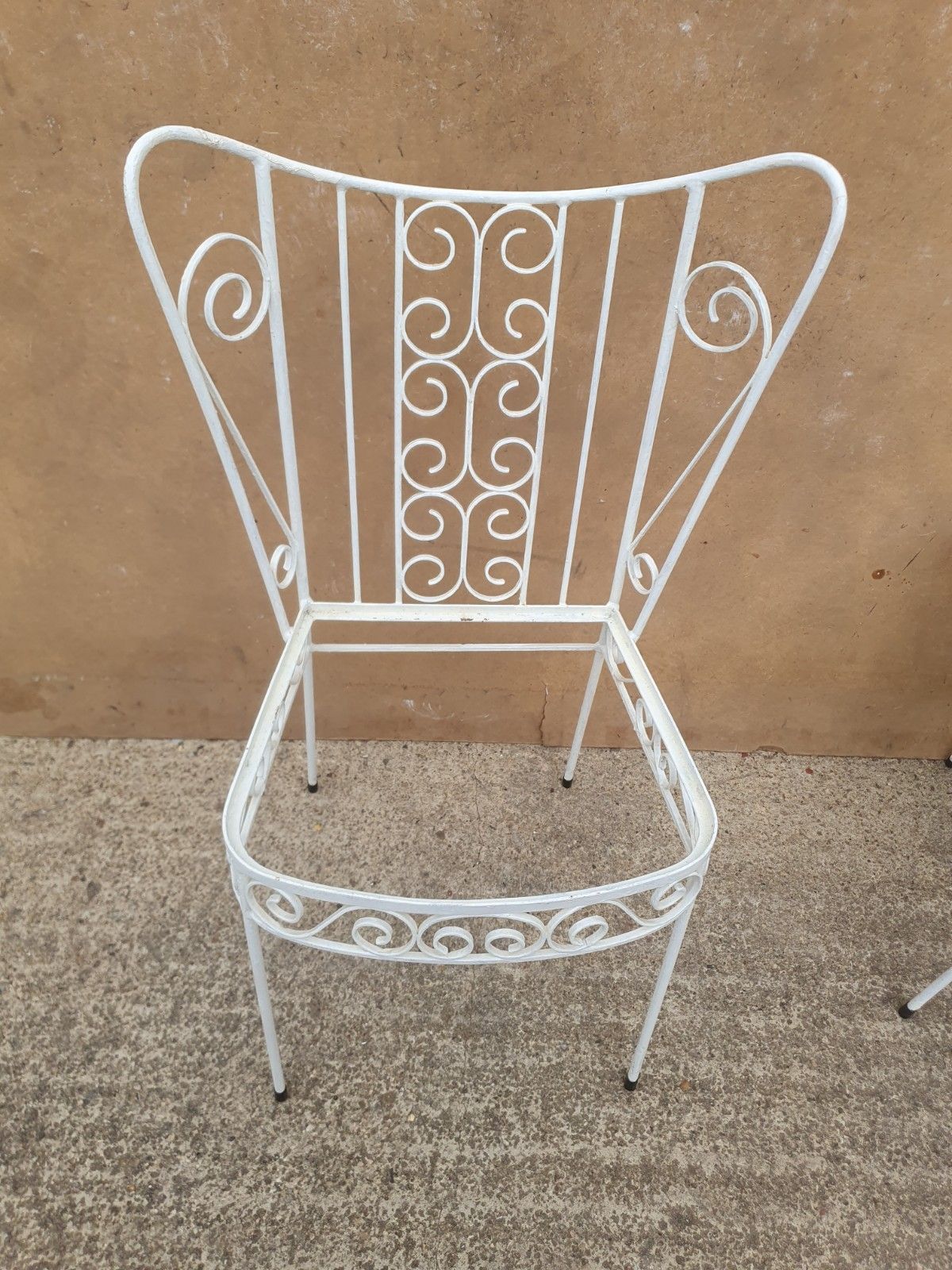 Pair Of 1950s Mid Century Decorative Metal Chairs photo vintage