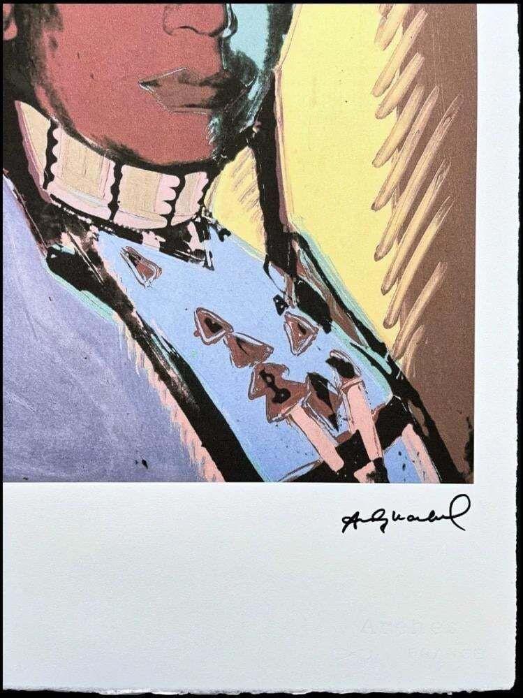 After Andy Warhol, Russell Means Yellow Blue , 1980s, Lithograph photo Art