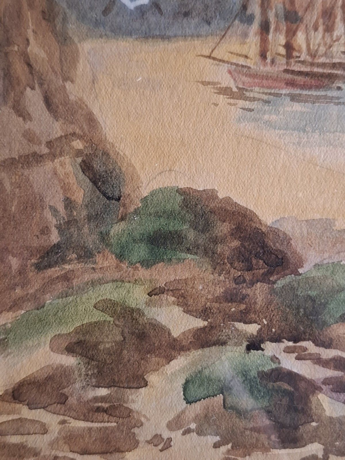 Antique Original Watercolour South Whitby Abbey Alfred Durham Coastal Seascape photo Art