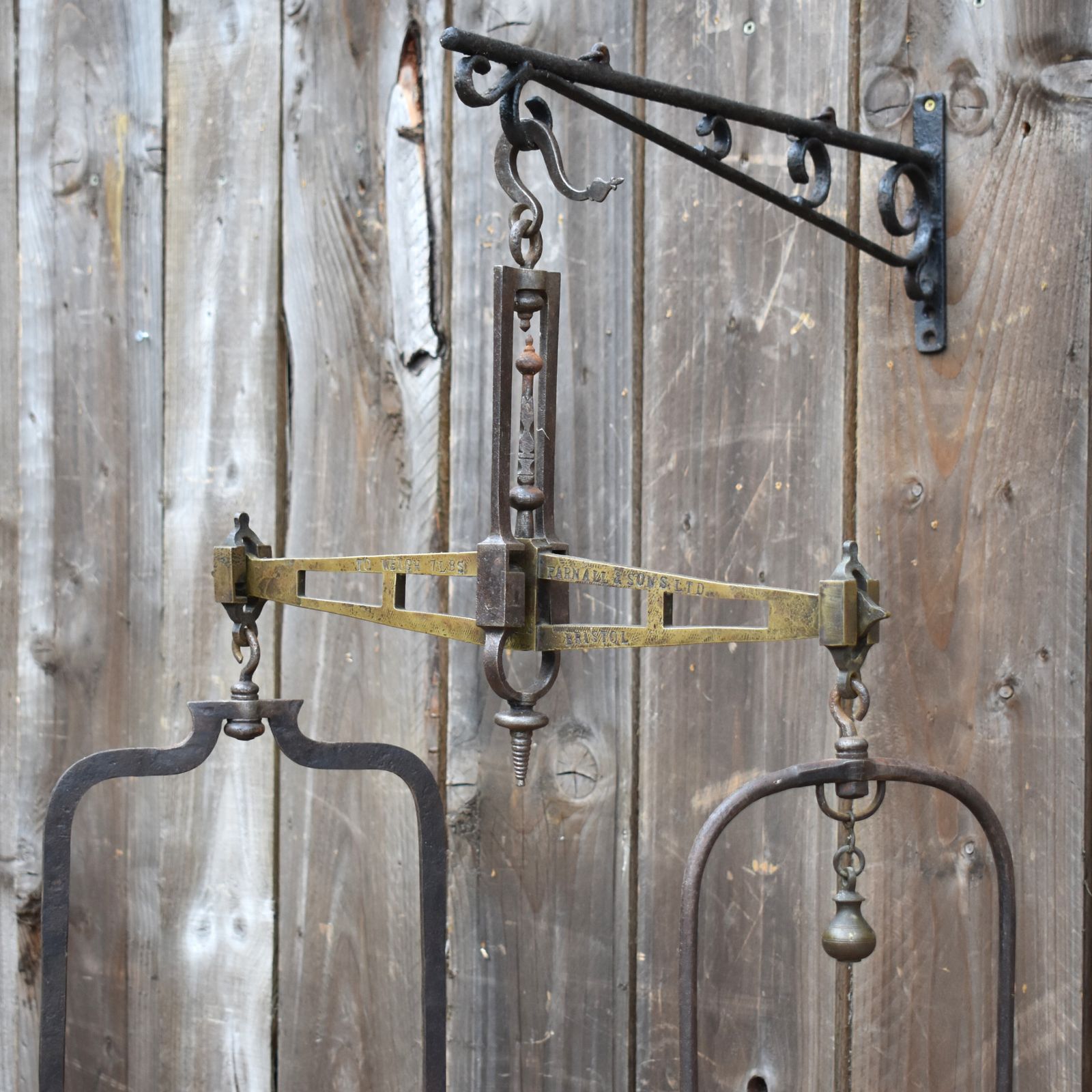 Antique Parnall & Sons Bristol Cast Iron Brass Grocery Shop Weighing Scales photo vinterior