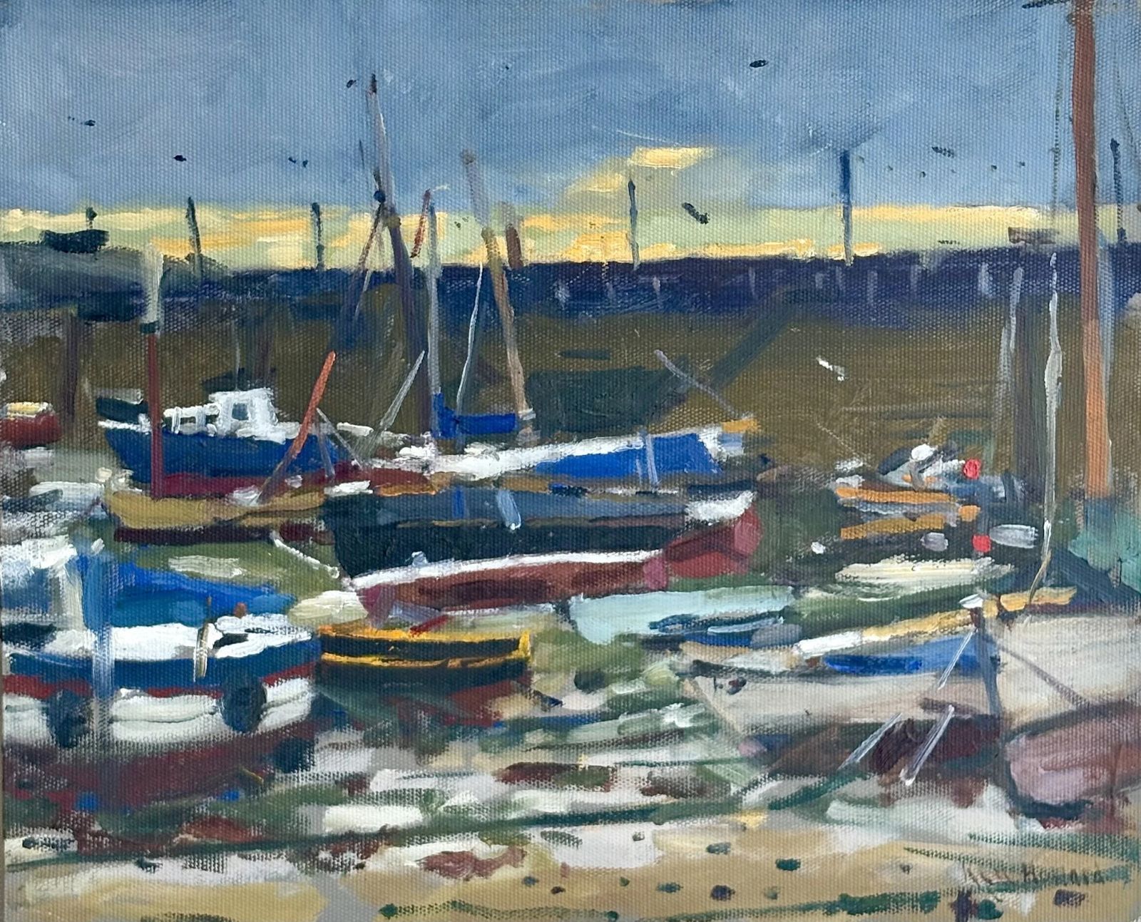 Ken Howard Obe Ra (1932 2022) Oil On Board, Mousehole At Low Tide C 1990. photo furniture