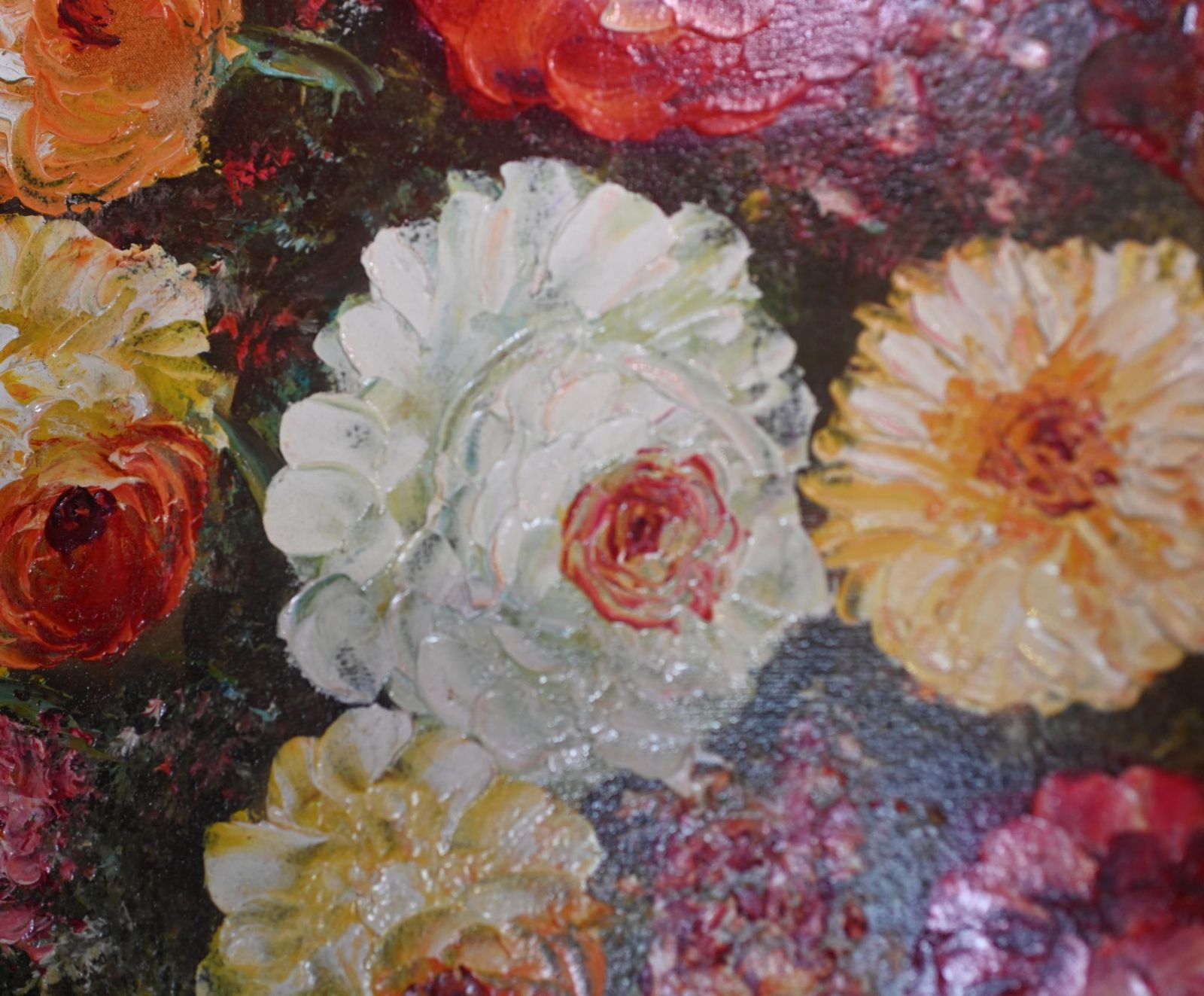 Large Floral Oil Painting Victorian Revival 6 Ft 180 Cm photo 1150.0