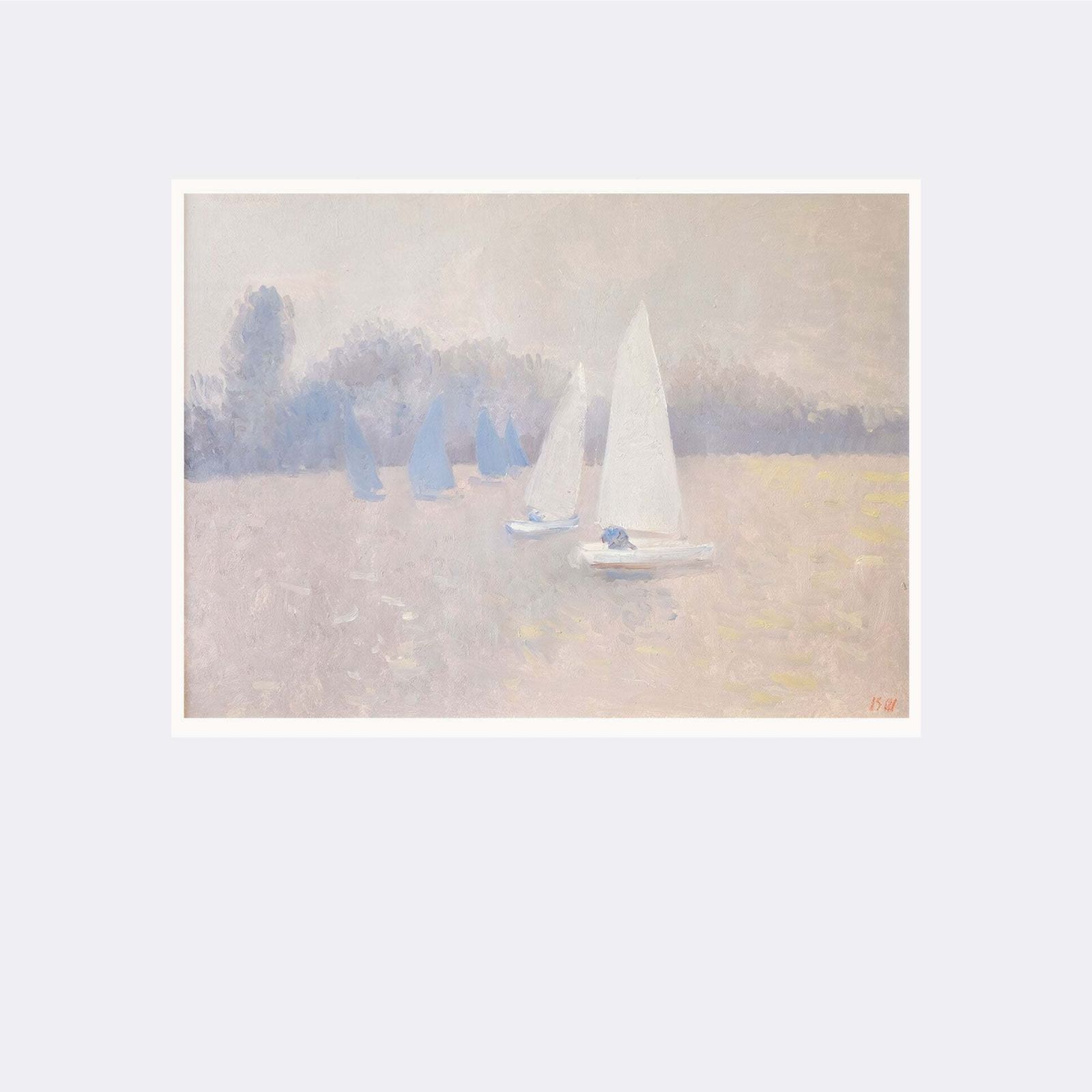 'Dingy Sailing On The Thames By Bernard Myers photo furniture