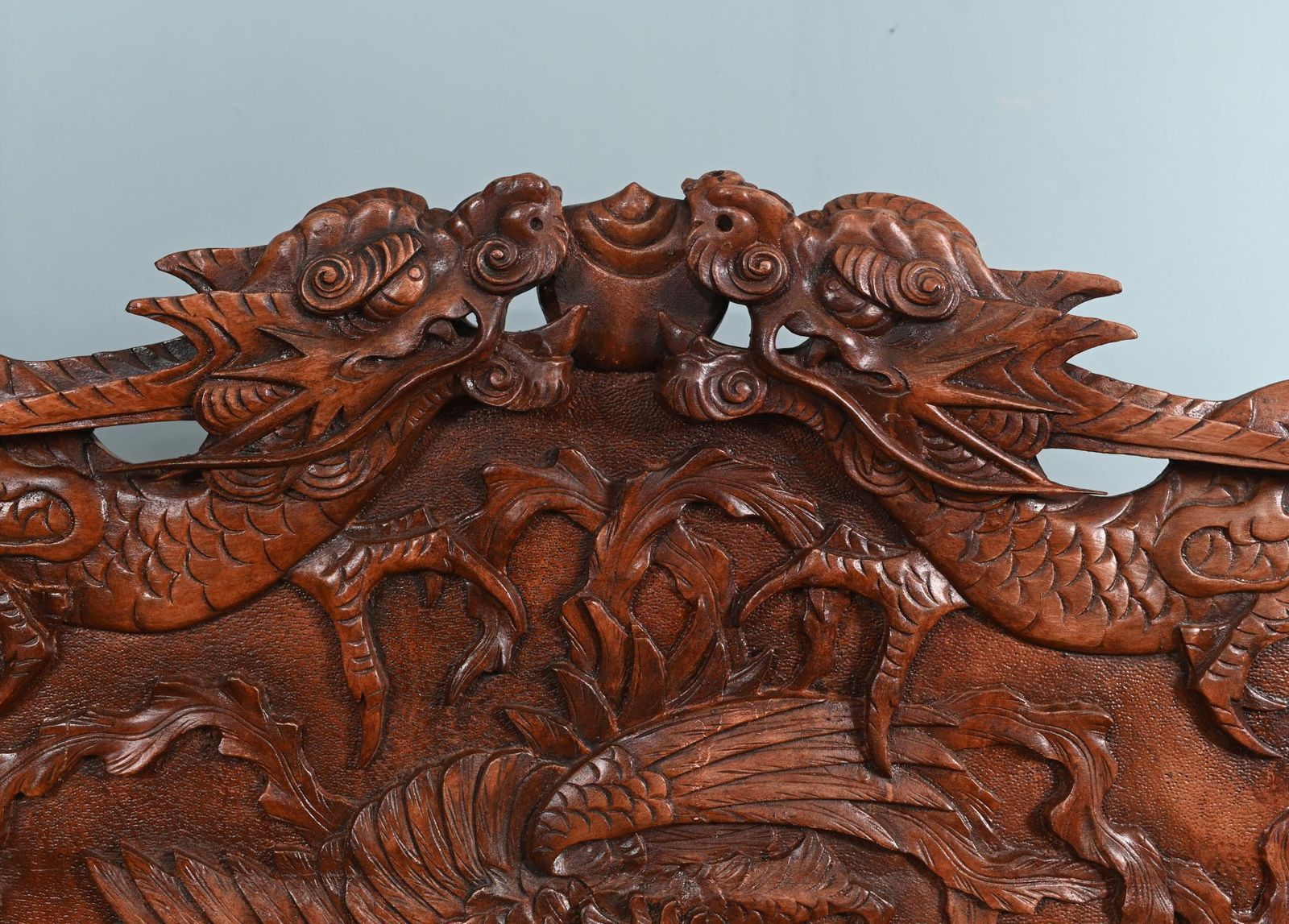 Chinese Dragon Bench Carved Seat Cinnabar Lacquer 1860 photo Furniture