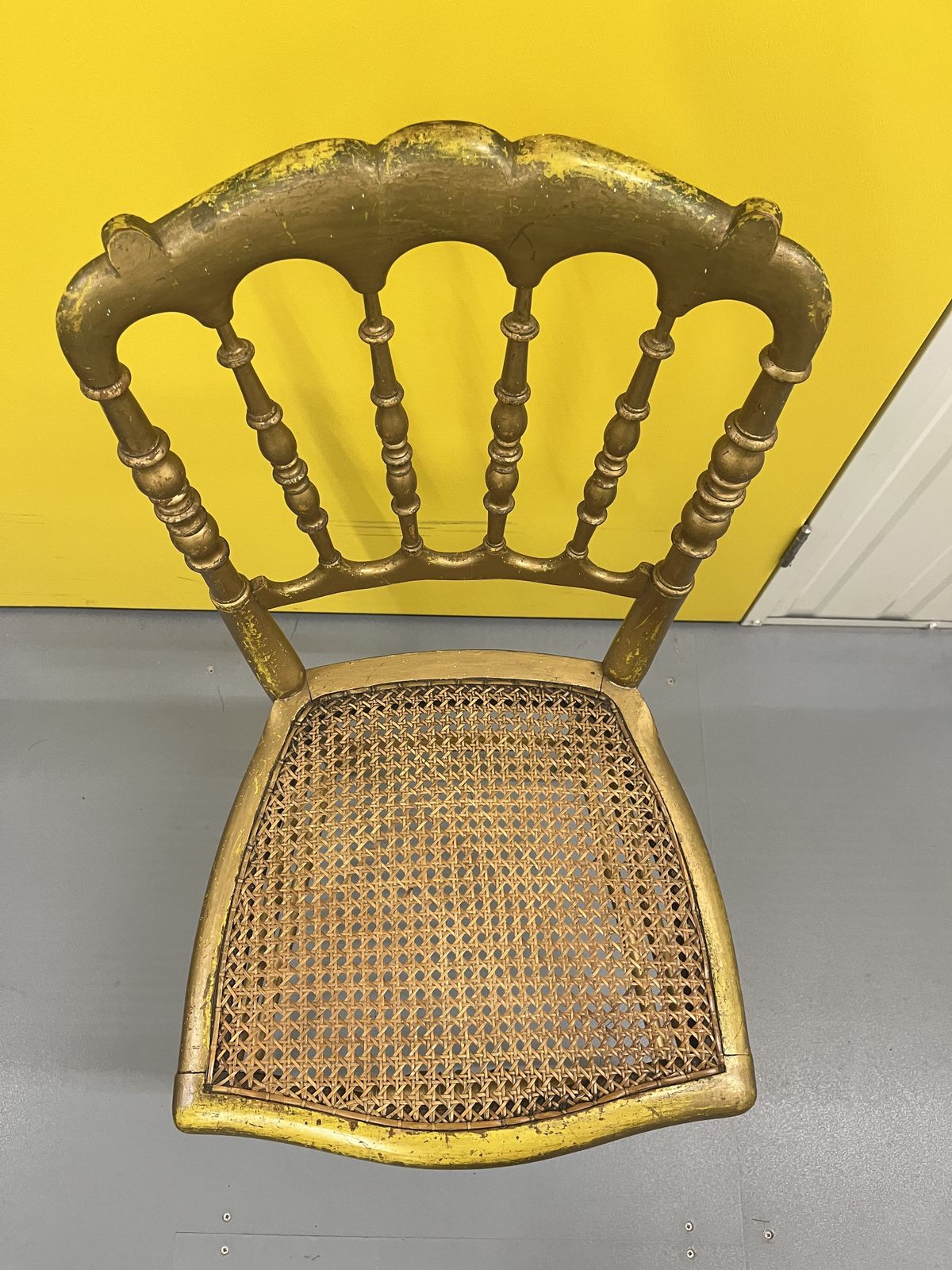 Furniture Set Of 2 Antique Napoleon III Style Giltwood Chair With Caned Seat photo