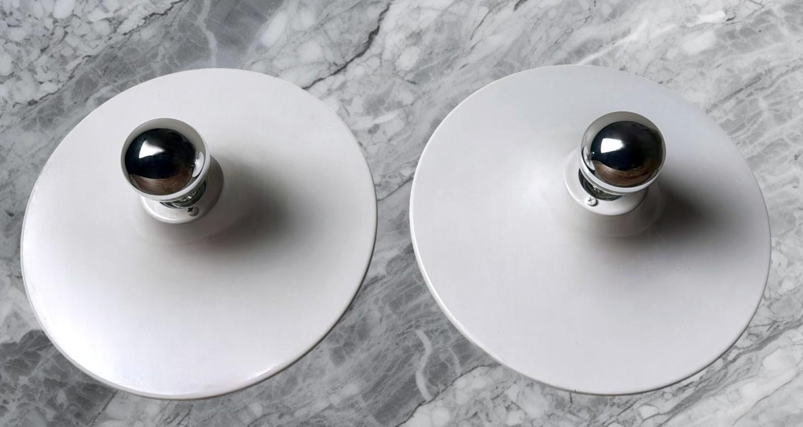 Gorgoni Gianluigi Style Pair Of Italian Ceiling Wall Lamps In Lacquered Aluminum photo buy