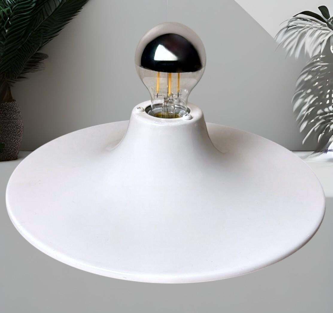 photo for sale Gorgoni Gianluigi Style Pair Of Italian Ceiling Wall Lamps In Lacquered Aluminum