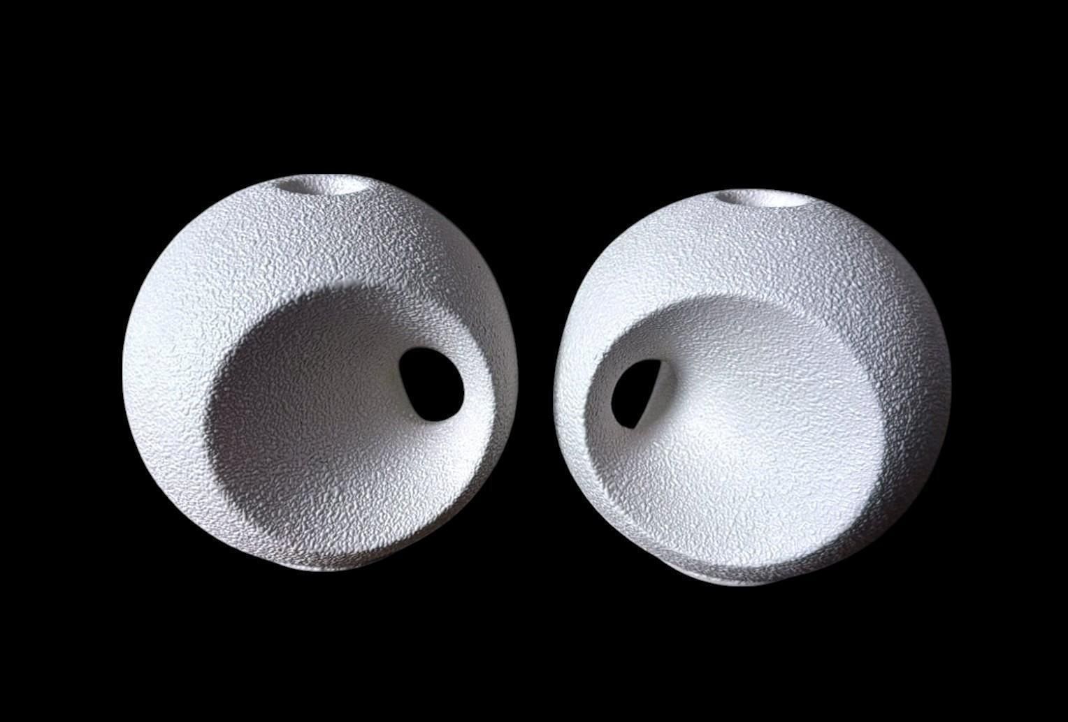 Bertoncello  Pair Of White Glazed Ceramic Candlesticks Design By Roberto Rigon photo for sale