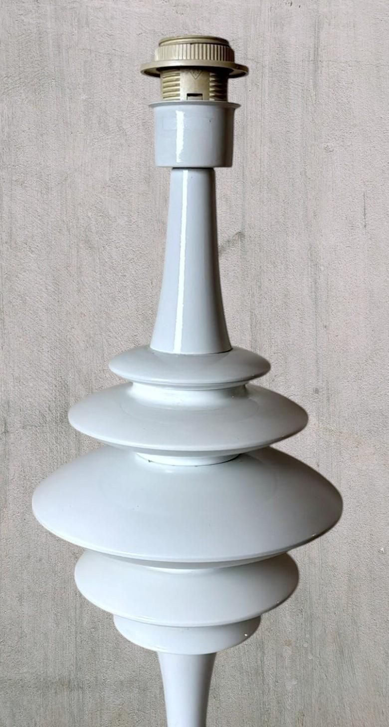 photo for sale Space Age White Painted Aluminum Table Lamp In The Style Of Arredoluce