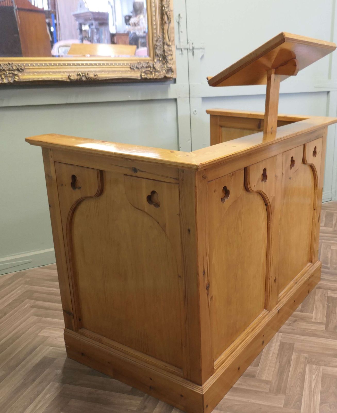 Arts And Crafts Pine Reception Desk, Restaurant Greeter photo Furniture