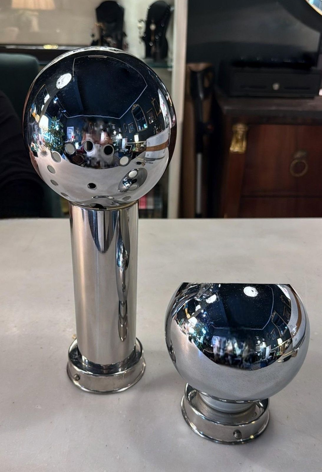 photo buy Reggiani Style Pair Of Italian Wall Sconces Space Age In Nickel Plated Metal