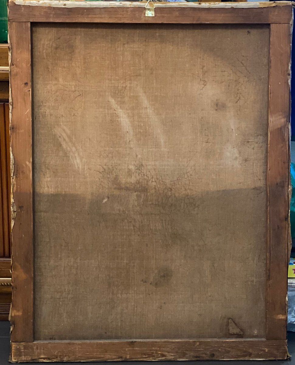 photo furniture Oil Painting On Canvas, Portrait. Biedermaier Artist