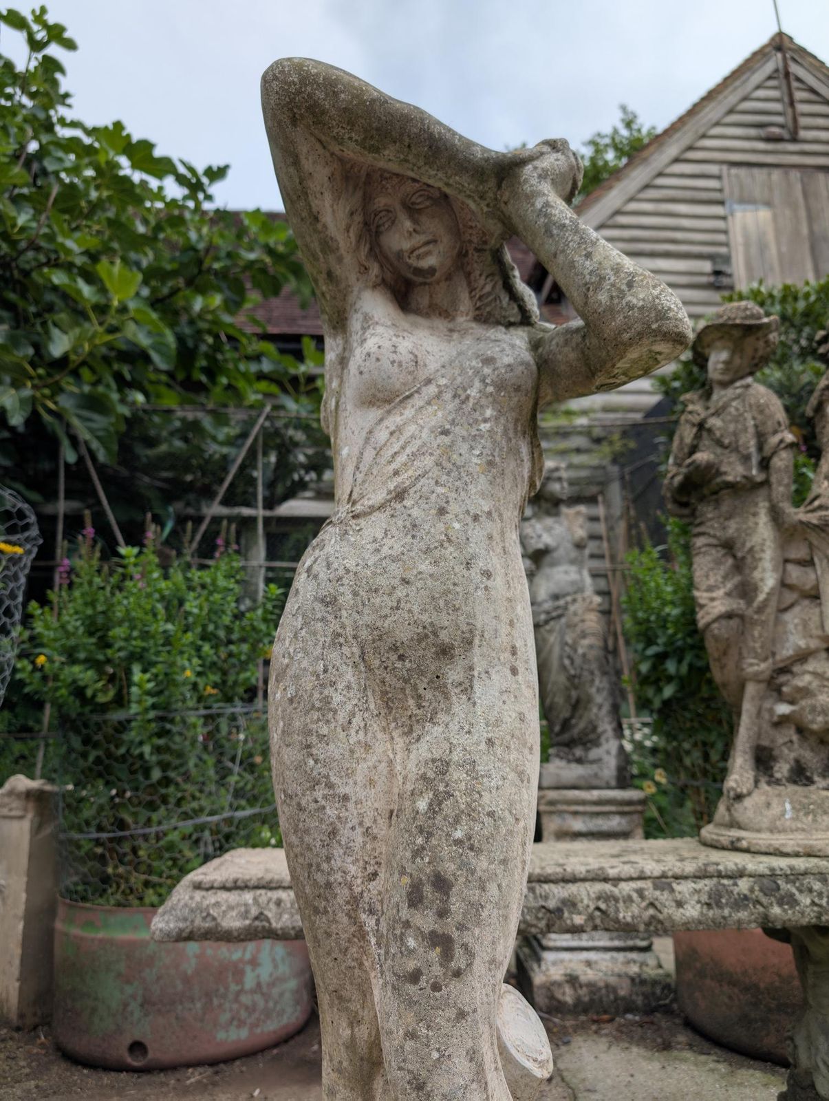 20th Century Statue Of Lady, 1960s photo Garden Decor