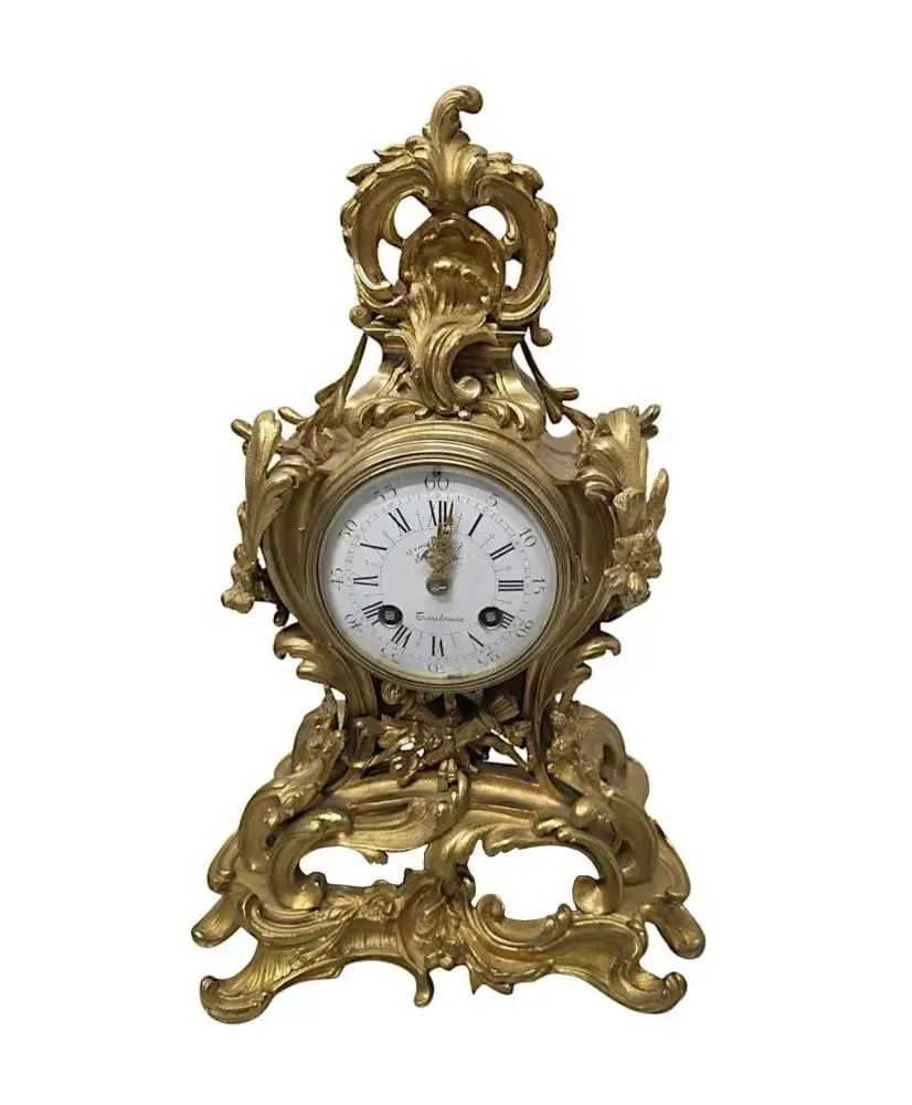 A Fabulous 19th Century Gilt Bronze French Clock Garniture Set photo furniture