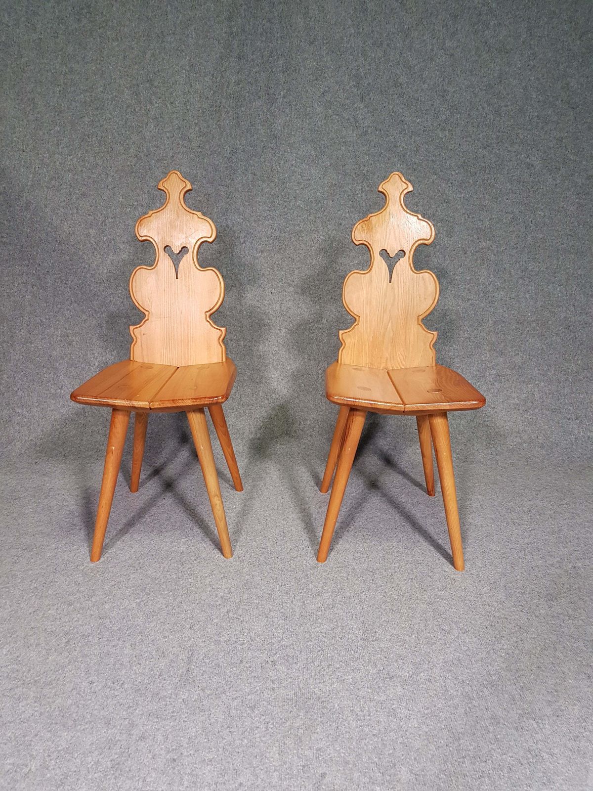 Vintage Mid Century Brutalist Style Design Tiroler Chair Set Of 4 photo buy
