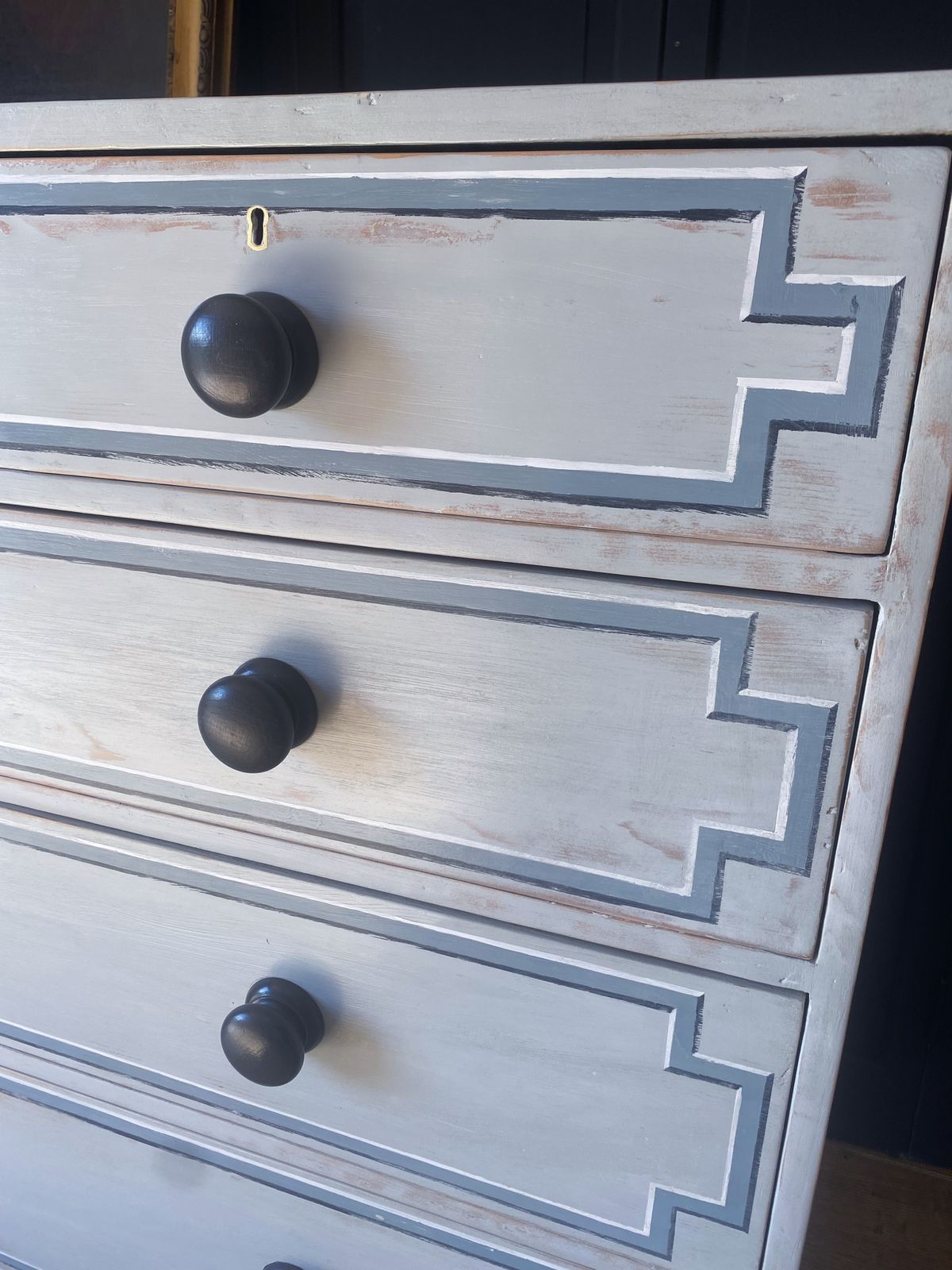 Large 19th C Painted Chest Of Drawers photo Furniture