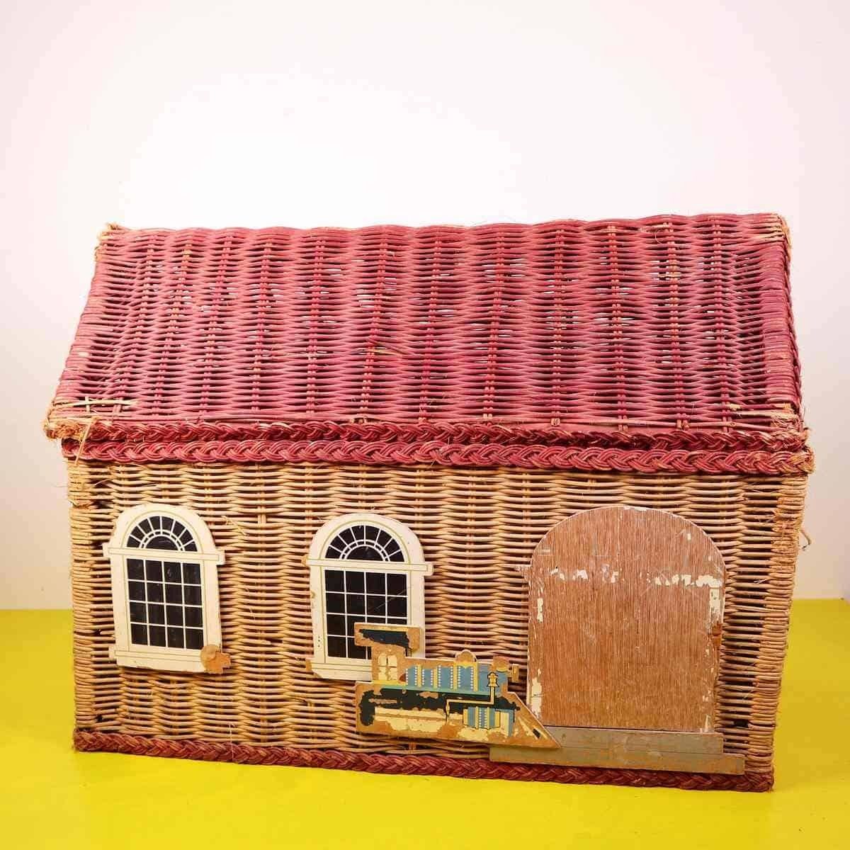 Vintage Wicker Dollhouse Basket