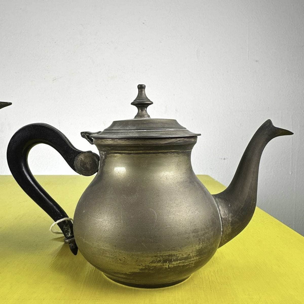 photo furniture Pair Of Vintage Metal Teapots With Wooden Handles