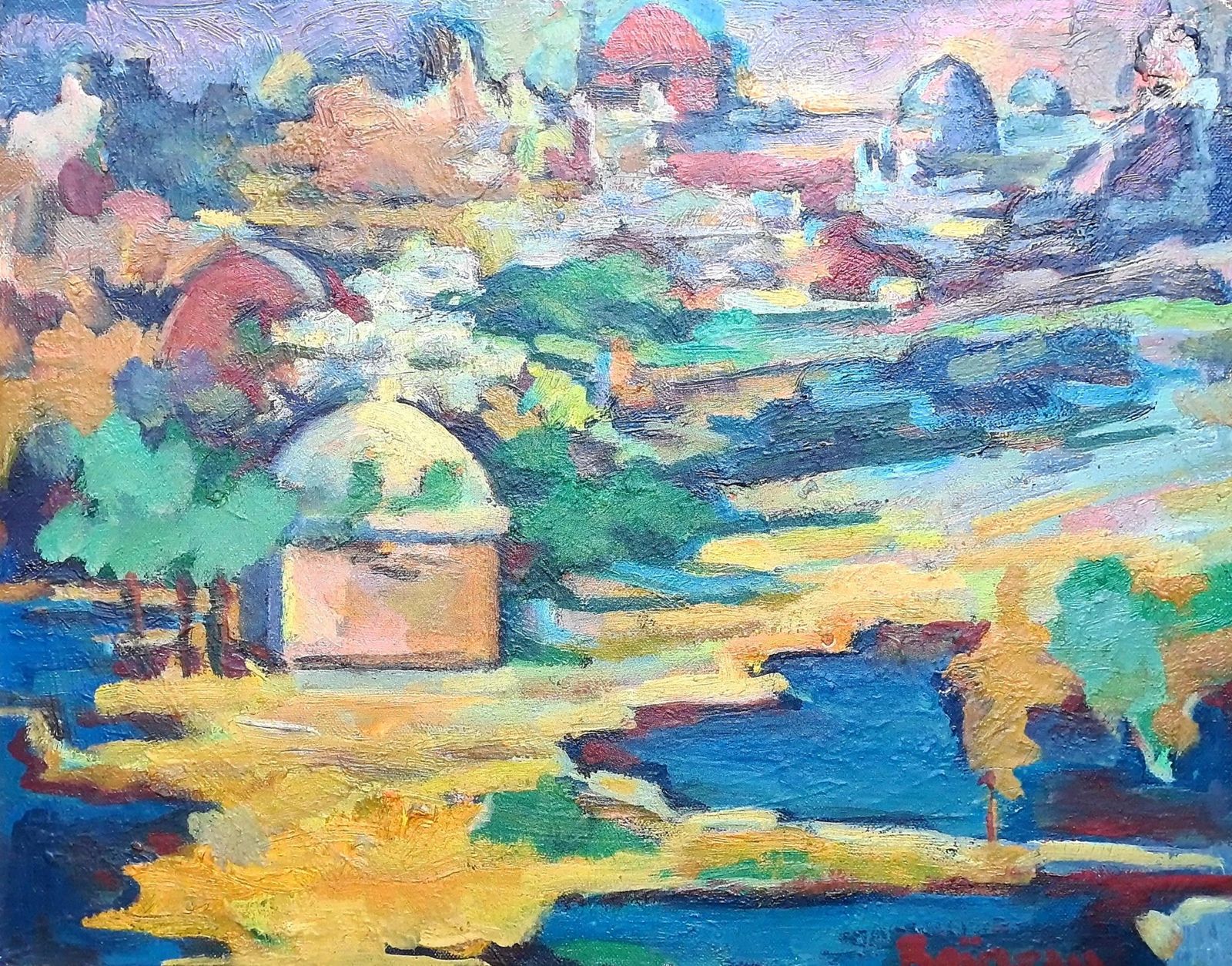 Algeria, Orientalist Fauvist Oil Painting, Pupil Of Othon Freize, 1940s, By André Boureau photo furniture