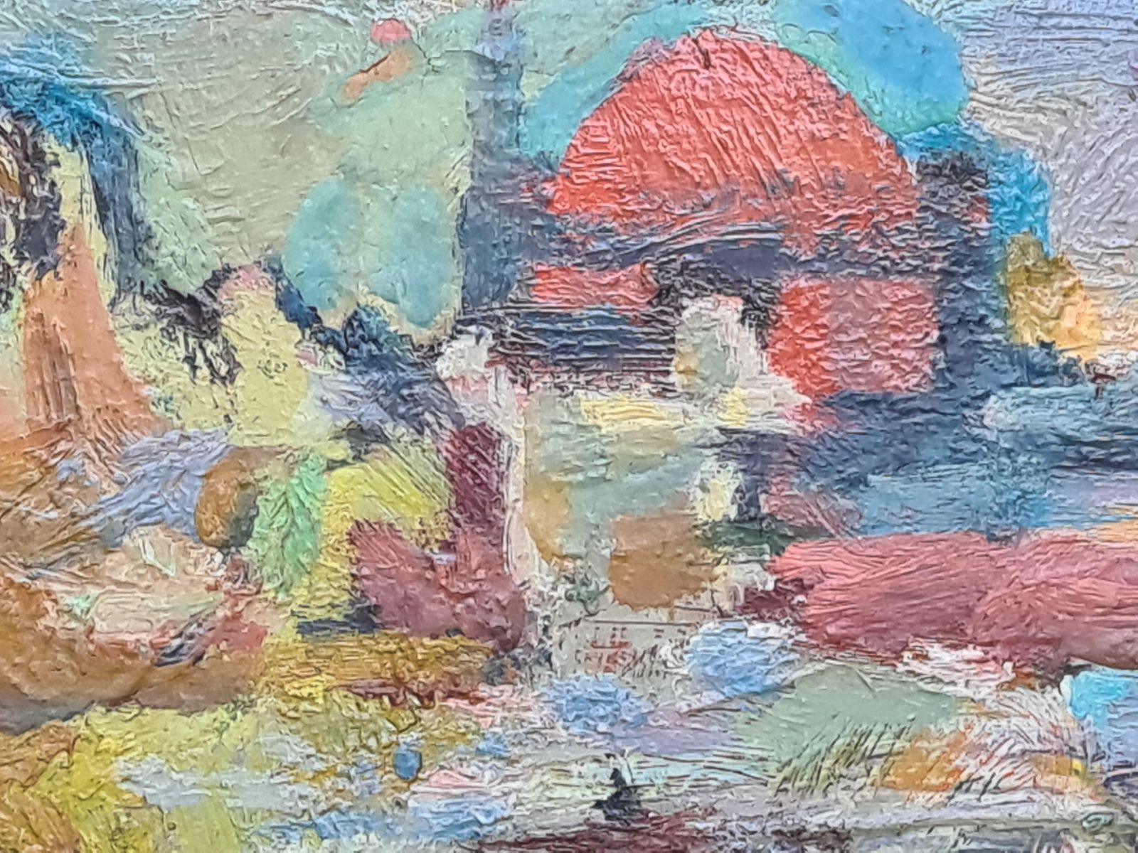 photo vinterior Algeria, Orientalist Fauvist Oil Painting, Pupil Of Othon Freize, 1940s, By André Boureau