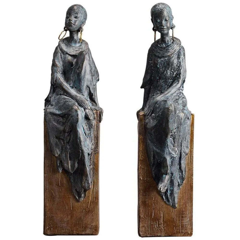 Tribal African Women Sculpture Figurines For Home Decor Or Gift