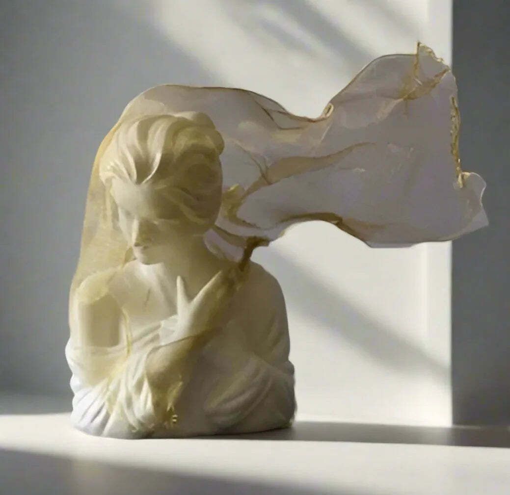 Golden Veil Girl Sculptures For Home Decor photo 246.0