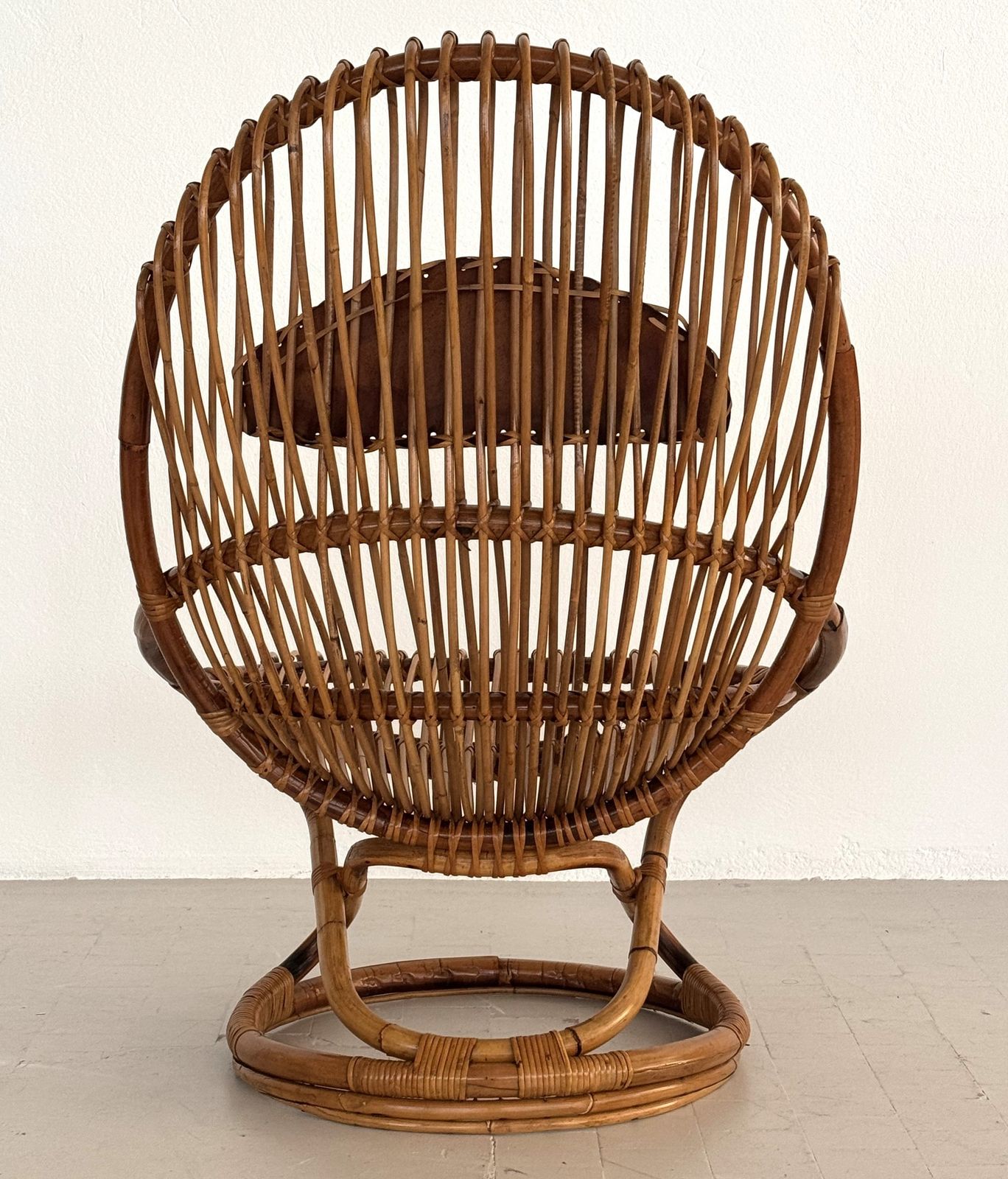 Tito Agnoli Organic Bamboo Wicker Easy Chair For Bonacina,  1960s photo 2350.0