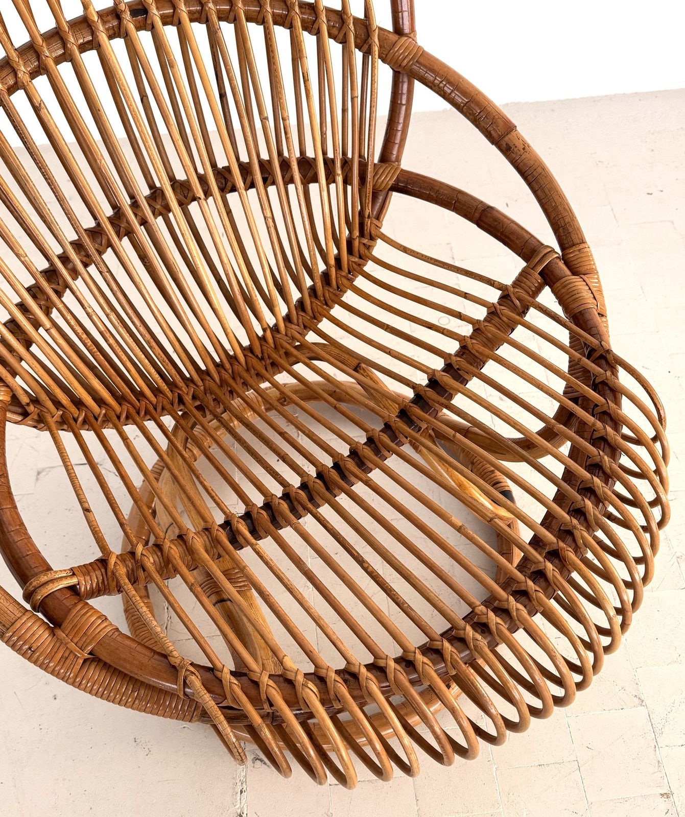 2350.0 Tito Agnoli Organic Bamboo Wicker Easy Chair For Bonacina,  1960s photo