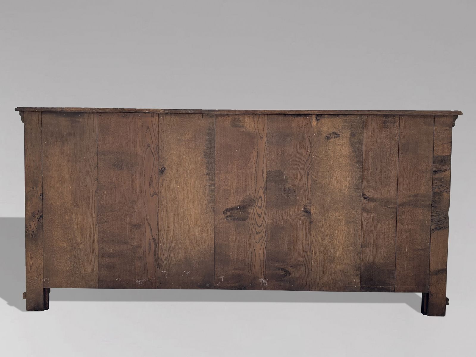 Furniture Early 19th Century Georgian Oak & Burr Elm Inlay Dresser Base photo