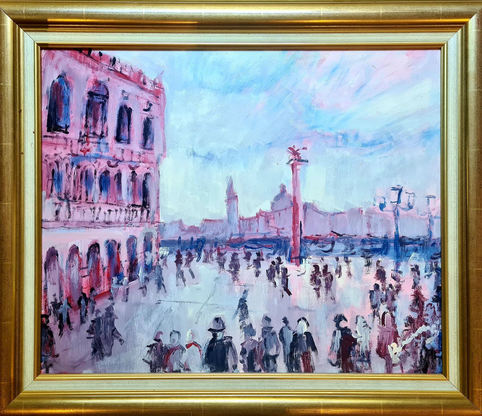 Piazza San Marco, The Doges Palace, Venice, School Of Raoul Dufy 1950s By Mario Bonamici