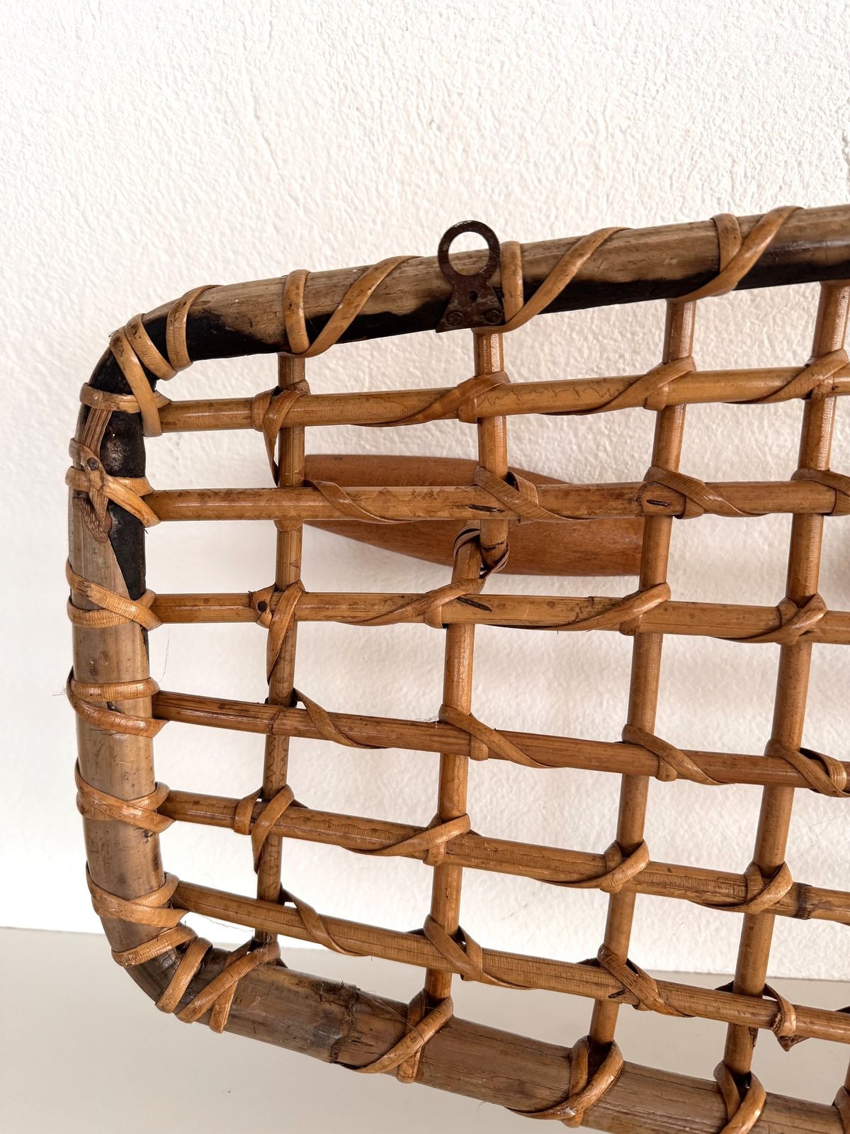 Furniture Italian Bamboo And Rattan Coat Hanger Or Coat Rack, 1970s photo