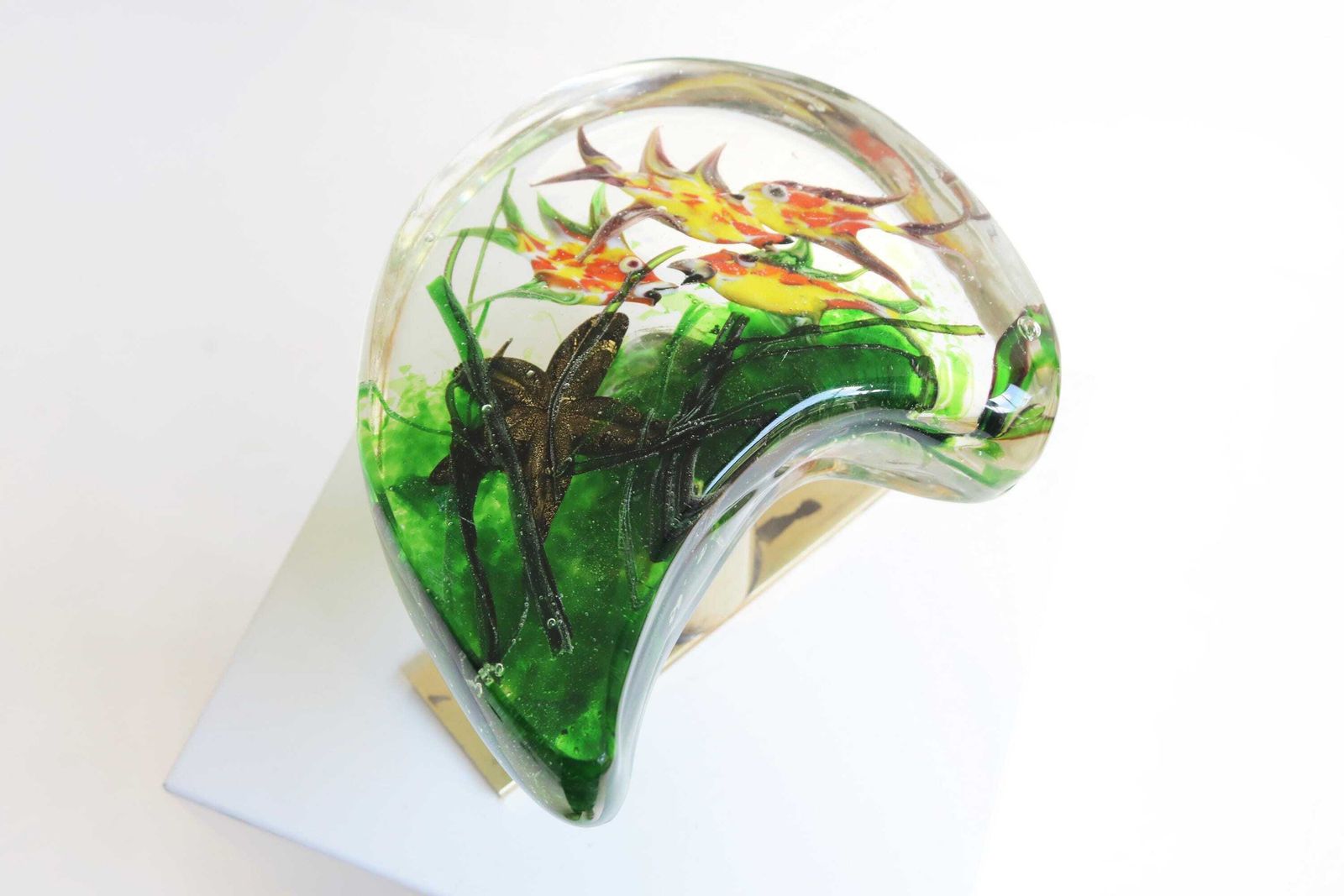 Murano Aquarium Door Handle By Alfredo Barbini For Cenedese Venetian Blown Glass Fish Sea Star Italy 1950–1970