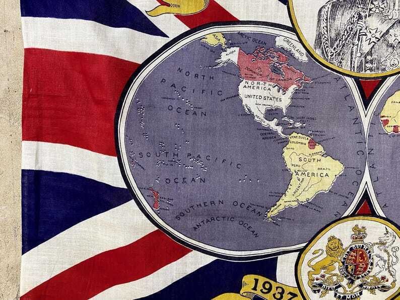 Edward VIII 1937 Coronation Hemisphere Flag Rare photo Home Decor