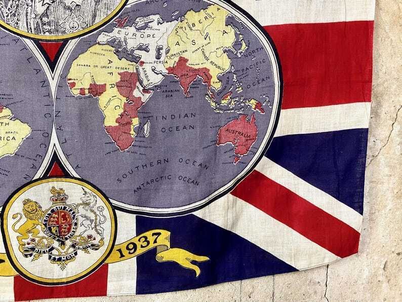 Edward VIII 1937 Coronation Hemisphere Flag Rare photo vinterior
