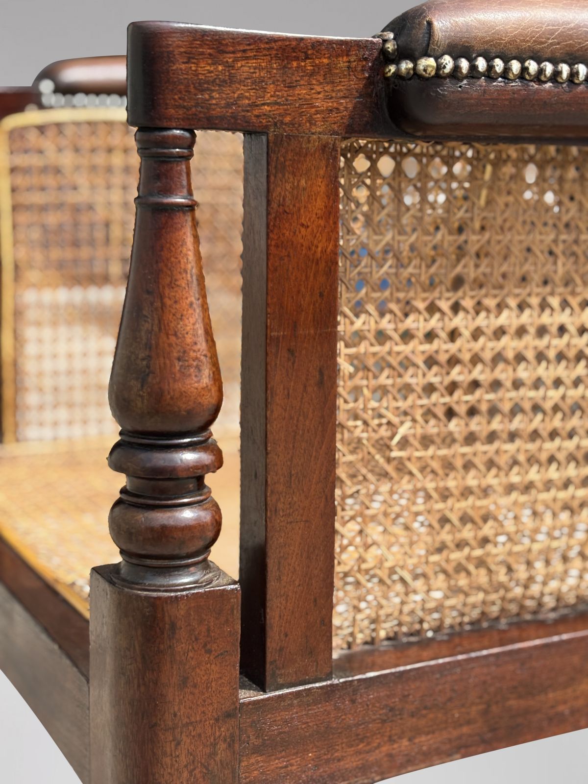 Furniture Early 19th Century George IV Period Mahogany Caned Library Bergère photo