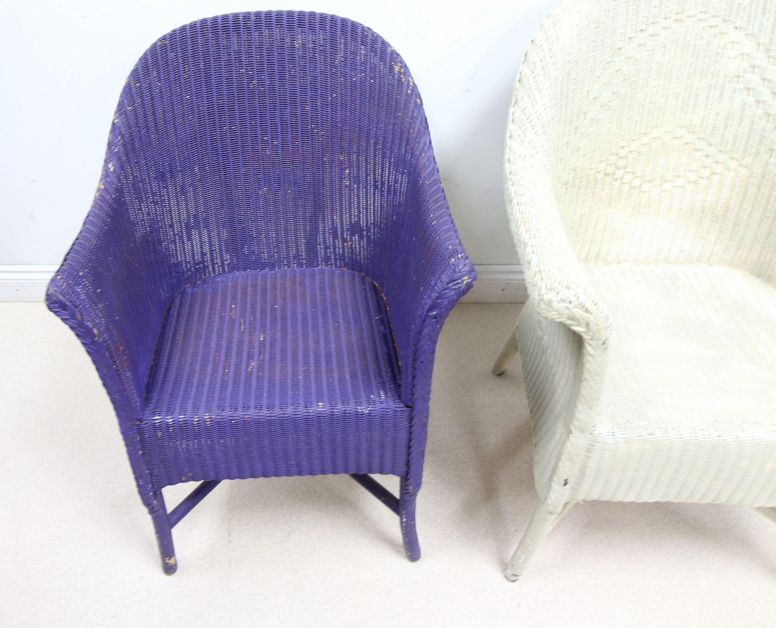 photo furniture Set Of 1 Lloyd Loom Lusty Chair And 3 Other Lloyd Loom Style Chairs   4 In All