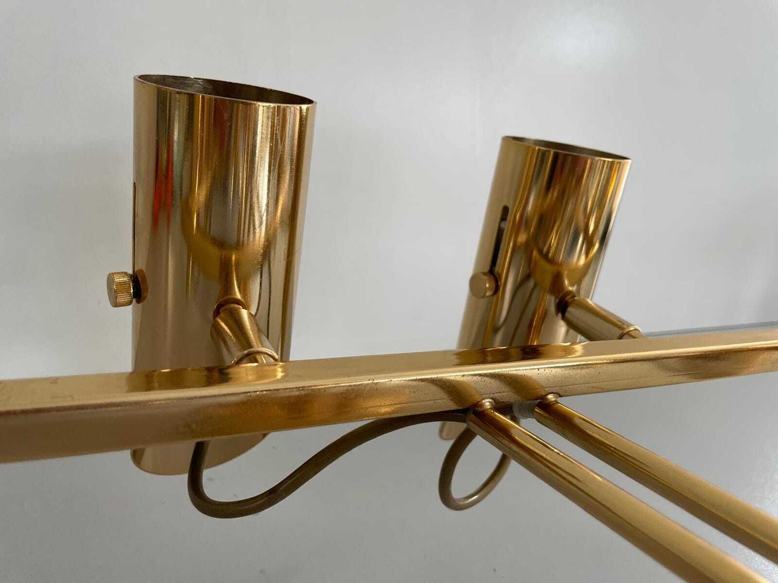 photo furniture 8 Armed Sputnik Flush Mount Chandelier In Brass, 1970s, Italy