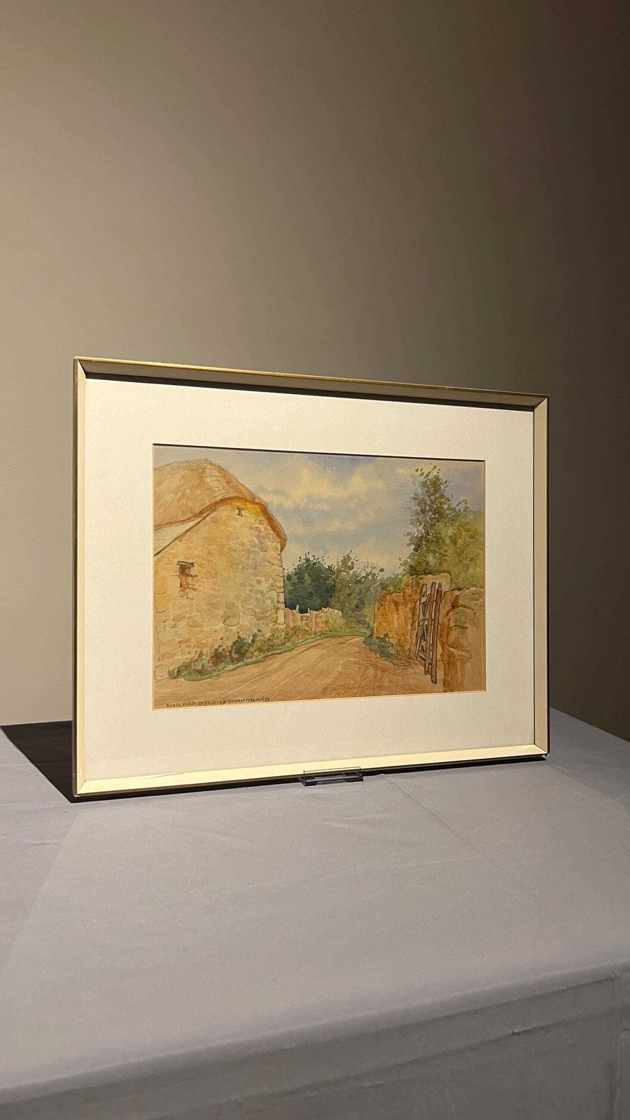 Vintage 1926 Watercolour Picture Of Rudge Farm, Lustleigh Devon | Countryside Scene In Solid Wood Frame