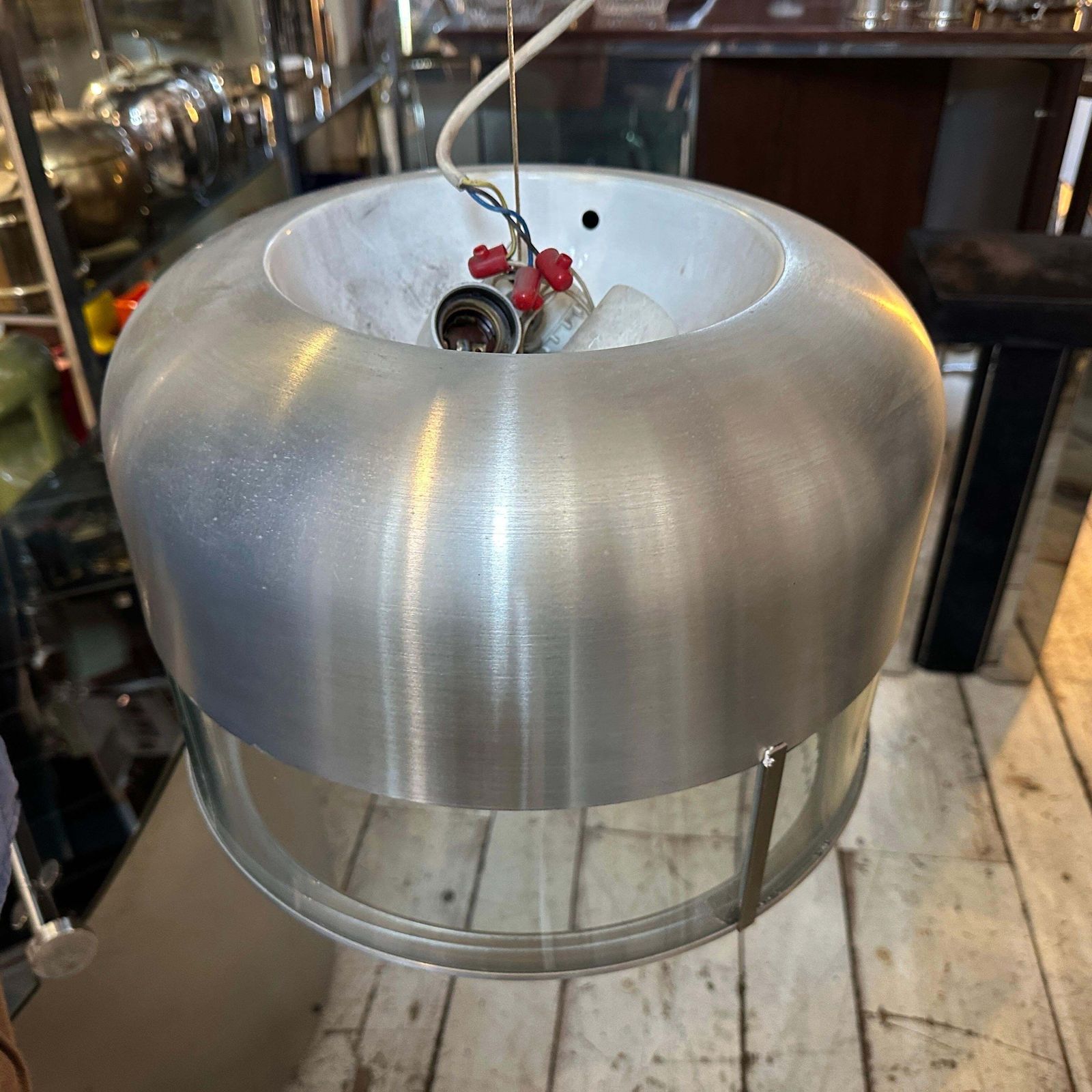 Lighting 1970s Space Age Steel And Glass Pendant By Pia Guidetti Crippa For Lumi Milano photo