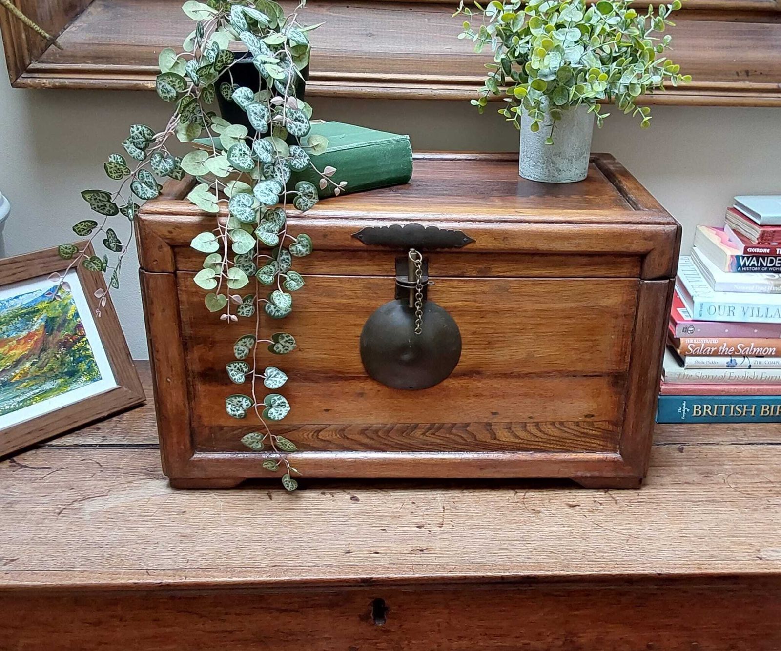 Diminutive Vintage Asian Inspired Wooden Storage Chest photo furniture