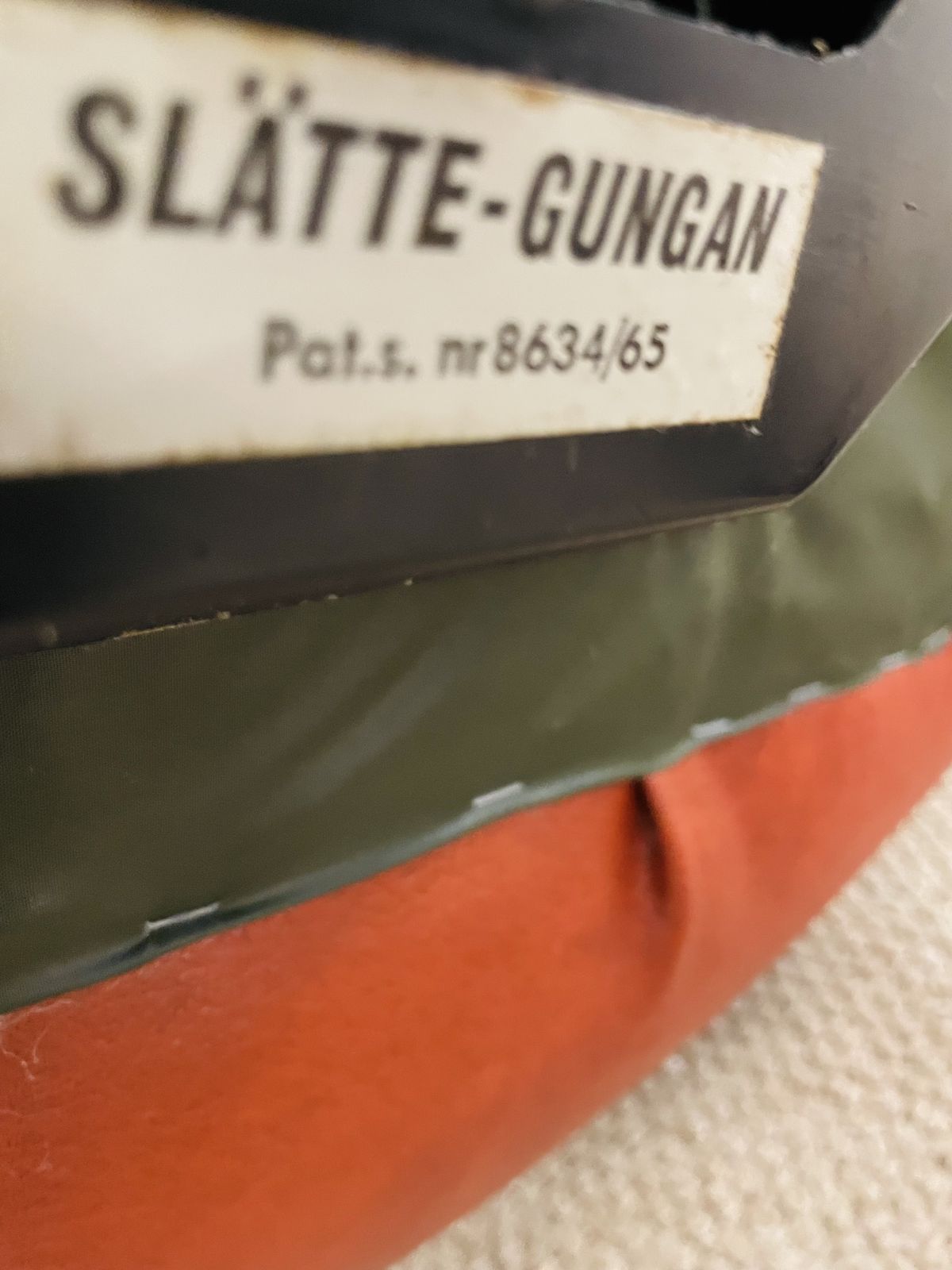 Vintage Original Swedish Maker Slatte Gungan Mind Century Rocking And Swivel Chair In Original Material (Leatherette) photo 500.0
