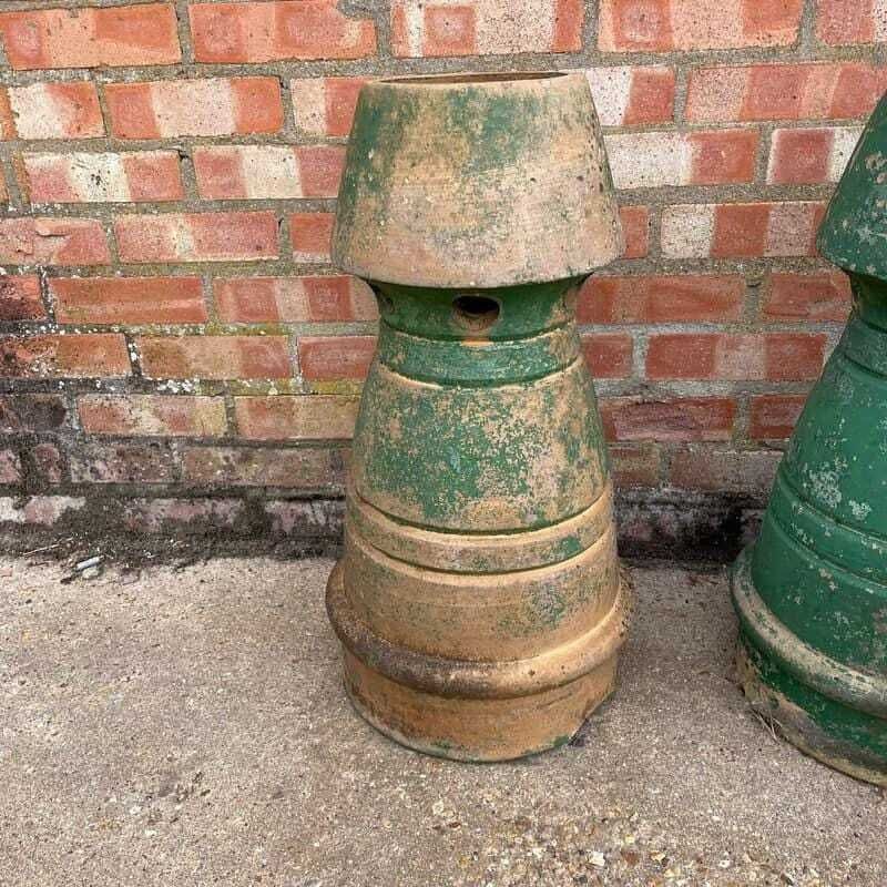 Vintage Early 20thc Stone Chimney Pots Planters Great Patina Aged photo for sale