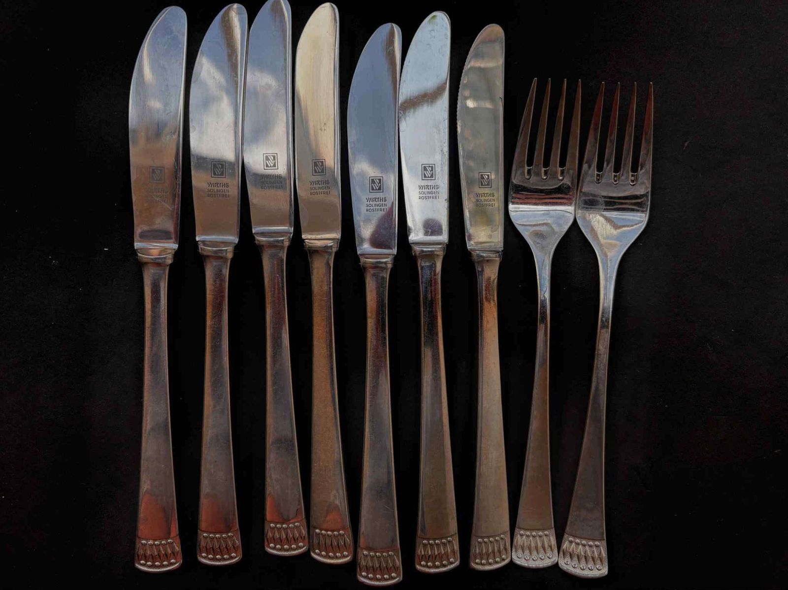 Paul Wirths Cutlery Replacements Spare Pieces Forks And Knives Art Deco Pattern Dinner German Flatware Solingen Stainless Steel