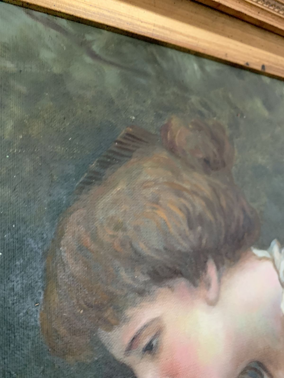 photo for sale Oil Painting, Girl With Bird, Oil On Canvas