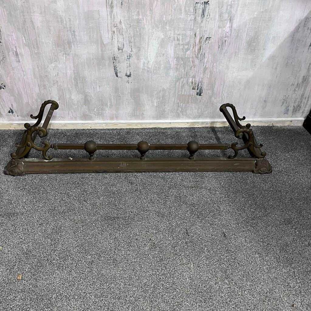 Vintage Ornate Brass/Copper Fire Fender Art Nouveau Style Tarnished