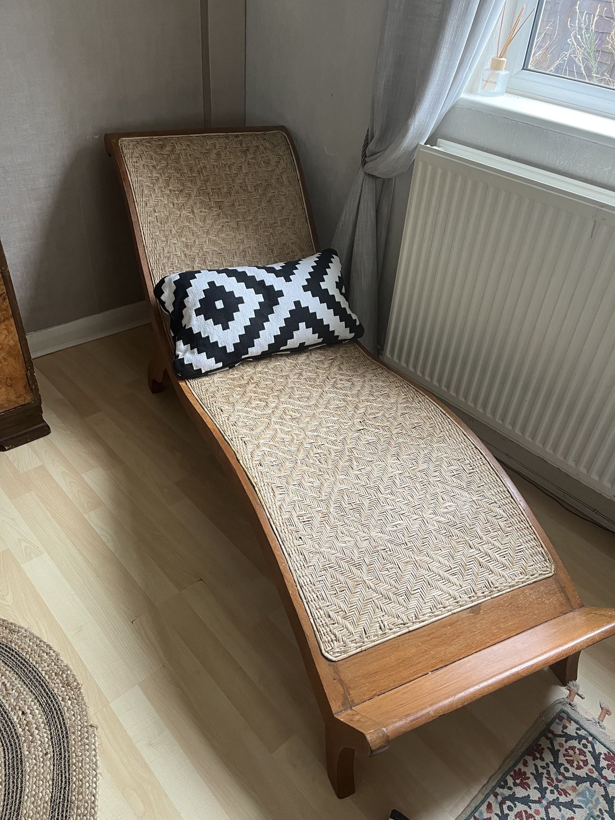 Teak And Cane Indian Chaise Longues photo furniture