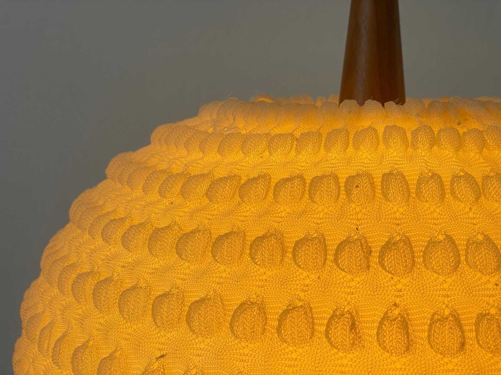 photo for sale Ball Fabric Shade Ceiling Lamp By Temde With Teak Details, 1960s, Switzerland
